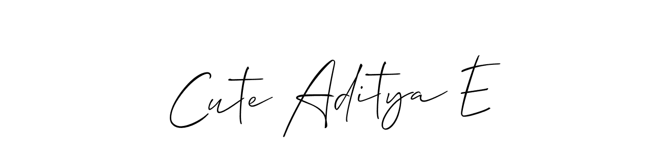 Make a beautiful signature design for name Cute Aditya E. With this signature (Allison_Script) style, you can create a handwritten signature for free. Cute Aditya E signature style 2 images and pictures png