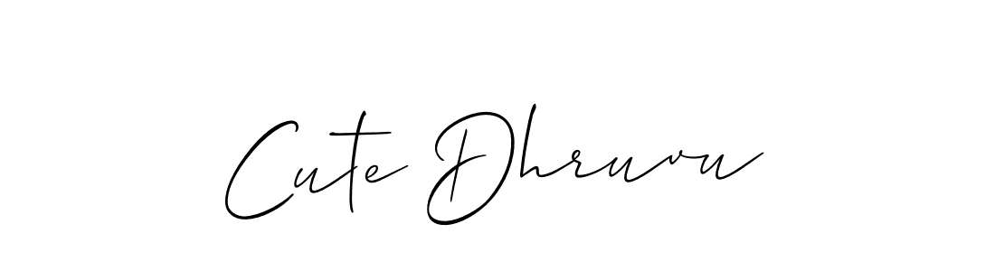 if you are searching for the best signature style for your name Cute Dhruvu. so please give up your signature search. here we have designed multiple signature styles  using Allison_Script. Cute Dhruvu signature style 2 images and pictures png