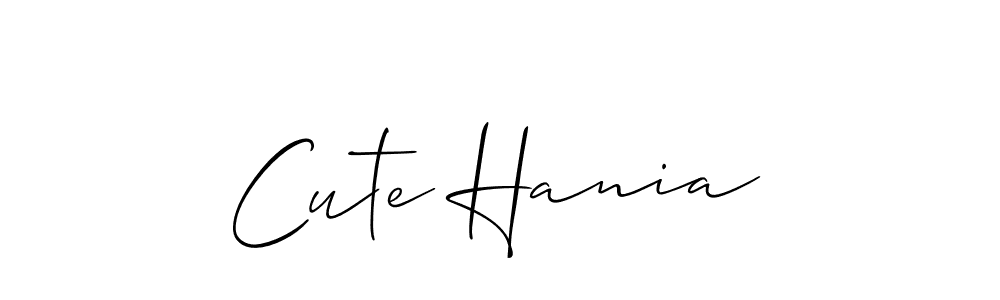 How to make Cute Hania signature? Allison_Script is a professional autograph style. Create handwritten signature for Cute Hania name. Cute Hania signature style 2 images and pictures png