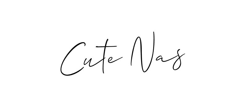 Make a beautiful signature design for name Cute Nas. With this signature (Allison_Script) style, you can create a handwritten signature for free. Cute Nas signature style 2 images and pictures png
