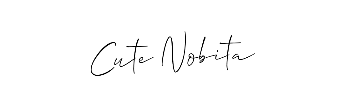 You should practise on your own different ways (Allison_Script) to write your name (Cute Nobita) in signature. don't let someone else do it for you. Cute Nobita signature style 2 images and pictures png