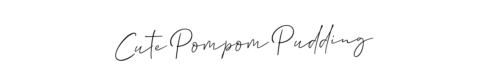 This is the best signature style for the Cute Pompom Pudding name. Also you like these signature font (Allison_Script). Mix name signature. Cute Pompom Pudding signature style 2 images and pictures png