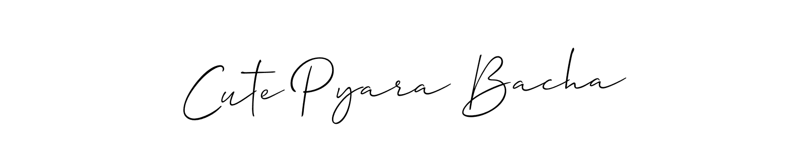You should practise on your own different ways (Allison_Script) to write your name (Cute Pyara Bacha) in signature. don't let someone else do it for you. Cute Pyara Bacha signature style 2 images and pictures png