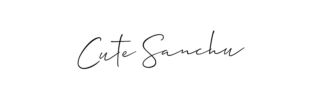 How to Draw Cute Sanchu signature style? Allison_Script is a latest design signature styles for name Cute Sanchu. Cute Sanchu signature style 2 images and pictures png