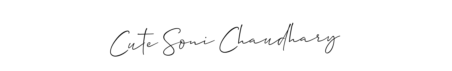 Create a beautiful signature design for name Cute Soni Chaudhary. With this signature (Allison_Script) fonts, you can make a handwritten signature for free. Cute Soni Chaudhary signature style 2 images and pictures png