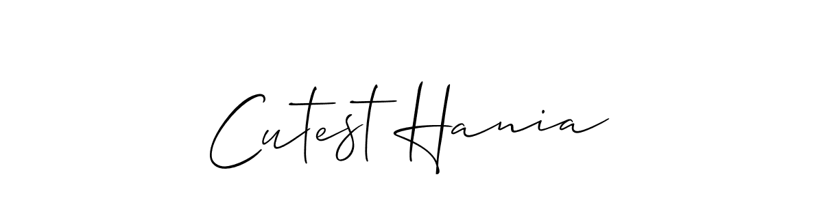 Create a beautiful signature design for name Cutest Hania. With this signature (Allison_Script) fonts, you can make a handwritten signature for free. Cutest Hania signature style 2 images and pictures png