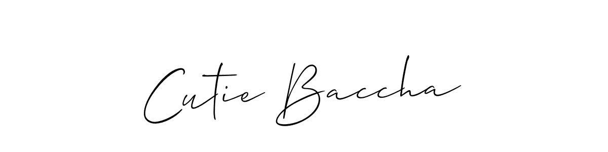 Make a beautiful signature design for name Cutie Baccha. With this signature (Allison_Script) style, you can create a handwritten signature for free. Cutie Baccha signature style 2 images and pictures png