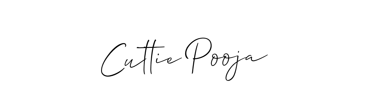 Allison_Script is a professional signature style that is perfect for those who want to add a touch of class to their signature. It is also a great choice for those who want to make their signature more unique. Get Cuttie Pooja name to fancy signature for free. Cuttie Pooja signature style 2 images and pictures png