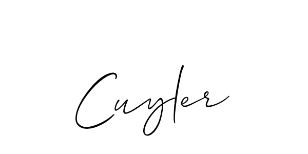 Make a beautiful signature design for name Cuyler. With this signature (Allison_Script) style, you can create a handwritten signature for free. Cuyler signature style 2 images and pictures png