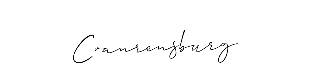 Make a beautiful signature design for name Cvanrensburg. With this signature (Allison_Script) style, you can create a handwritten signature for free. Cvanrensburg signature style 2 images and pictures png