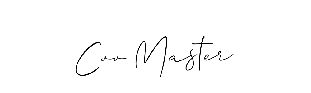 Use a signature maker to create a handwritten signature online. With this signature software, you can design (Allison_Script) your own signature for name Cvv Master. Cvv Master signature style 2 images and pictures png