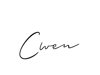 Cwen stylish signature style. Best Handwritten Sign (Allison_Script) for my name. Handwritten Signature Collection Ideas for my name Cwen. Cwen signature style 2 images and pictures png