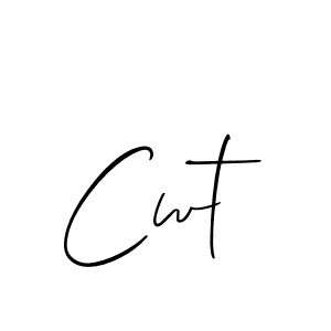 Design your own signature with our free online signature maker. With this signature software, you can create a handwritten (Allison_Script) signature for name Cwt. Cwt signature style 2 images and pictures png