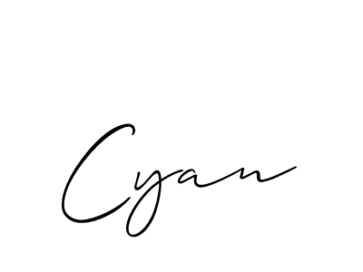 The best way (Allison_Script) to make a short signature is to pick only two or three words in your name. The name Cyan include a total of six letters. For converting this name. Cyan signature style 2 images and pictures png