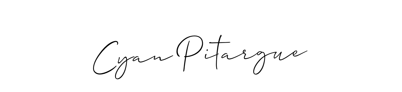 It looks lik you need a new signature style for name Cyan Pitargue. Design unique handwritten (Allison_Script) signature with our free signature maker in just a few clicks. Cyan Pitargue signature style 2 images and pictures png