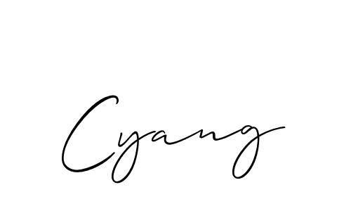 How to make Cyang signature? Allison_Script is a professional autograph style. Create handwritten signature for Cyang name. Cyang signature style 2 images and pictures png