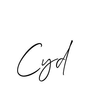 It looks lik you need a new signature style for name Cyd. Design unique handwritten (Allison_Script) signature with our free signature maker in just a few clicks. Cyd signature style 2 images and pictures png