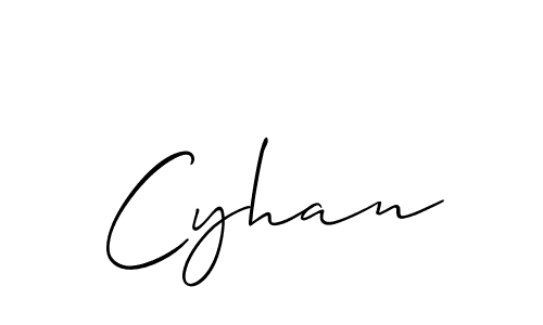 if you are searching for the best signature style for your name Cyhan. so please give up your signature search. here we have designed multiple signature styles  using Allison_Script. Cyhan signature style 2 images and pictures png
