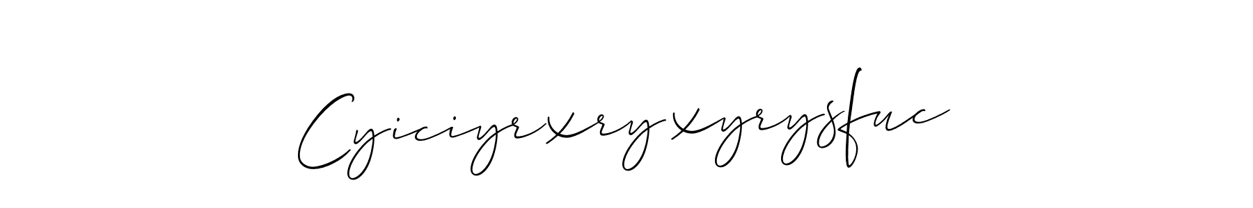 Create a beautiful signature design for name Cyiciyrxryxyrysfuc. With this signature (Allison_Script) fonts, you can make a handwritten signature for free. Cyiciyrxryxyrysfuc signature style 2 images and pictures png