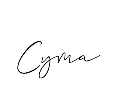 Use a signature maker to create a handwritten signature online. With this signature software, you can design (Allison_Script) your own signature for name Cyma. Cyma signature style 2 images and pictures png