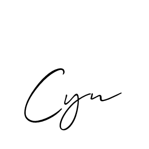 How to make Cyn signature? Allison_Script is a professional autograph style. Create handwritten signature for Cyn name. Cyn signature style 2 images and pictures png