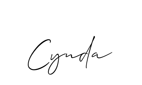 Cynda stylish signature style. Best Handwritten Sign (Allison_Script) for my name. Handwritten Signature Collection Ideas for my name Cynda. Cynda signature style 2 images and pictures png