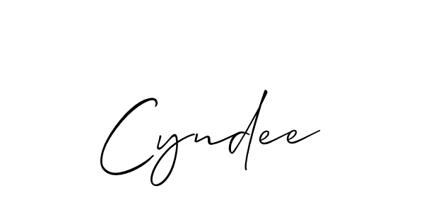 It looks lik you need a new signature style for name Cyndee. Design unique handwritten (Allison_Script) signature with our free signature maker in just a few clicks. Cyndee signature style 2 images and pictures png
