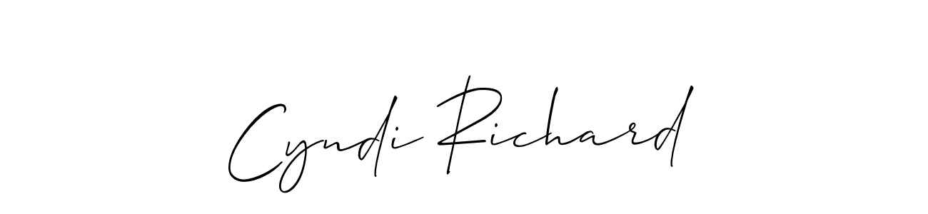 Create a beautiful signature design for name Cyndi Richard. With this signature (Allison_Script) fonts, you can make a handwritten signature for free. Cyndi Richard signature style 2 images and pictures png