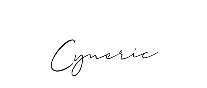 Allison_Script is a professional signature style that is perfect for those who want to add a touch of class to their signature. It is also a great choice for those who want to make their signature more unique. Get Cyneric name to fancy signature for free. Cyneric signature style 2 images and pictures png