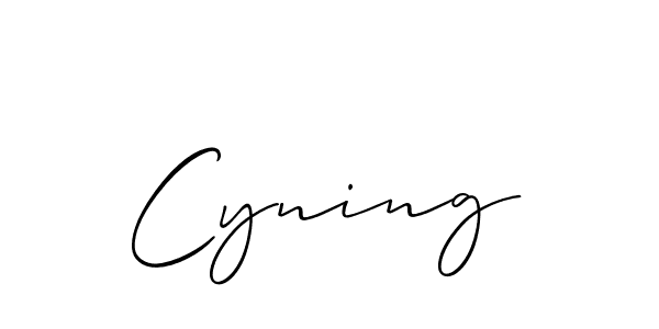 Also You can easily find your signature by using the search form. We will create Cyning name handwritten signature images for you free of cost using Allison_Script sign style. Cyning signature style 2 images and pictures png