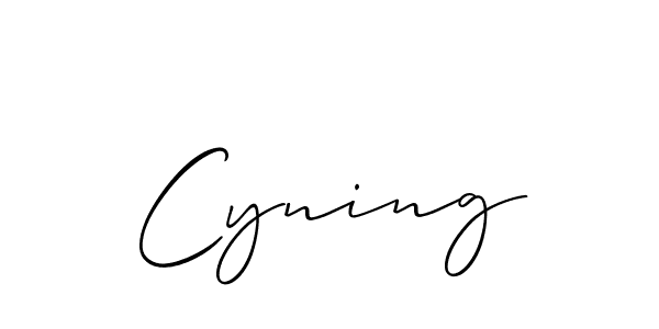 Also You can easily find your signature by using the search form. We will create Cyning name handwritten signature images for you free of cost using Allison_Script sign style. Cyning signature style 2 images and pictures png