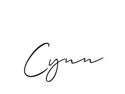 Make a beautiful signature design for name Cynn. With this signature (Allison_Script) style, you can create a handwritten signature for free. Cynn signature style 2 images and pictures png