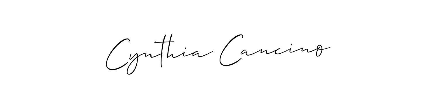 Design your own signature with our free online signature maker. With this signature software, you can create a handwritten (Allison_Script) signature for name Cynthia Cancino. Cynthia Cancino signature style 2 images and pictures png