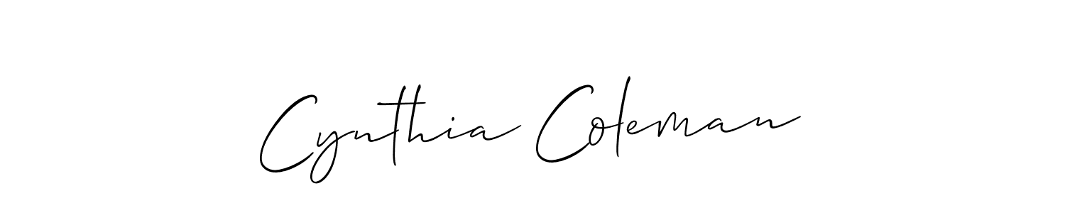 How to make Cynthia Coleman signature? Allison_Script is a professional autograph style. Create handwritten signature for Cynthia Coleman name. Cynthia Coleman signature style 2 images and pictures png