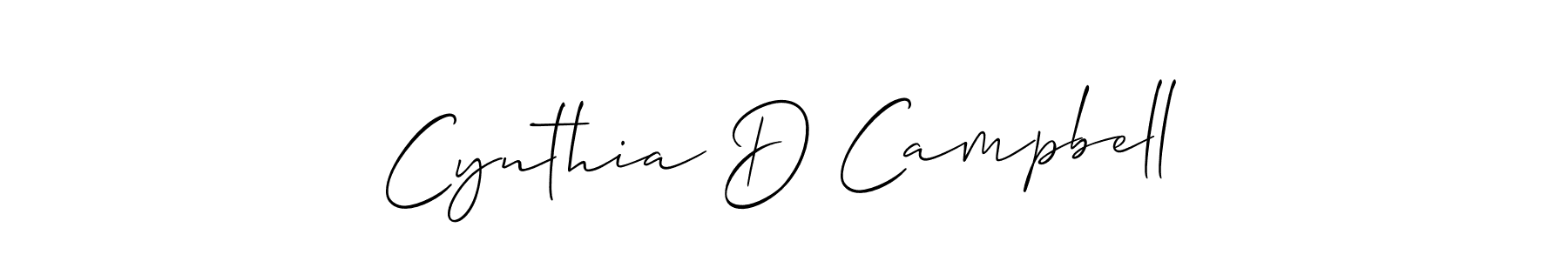 Cynthia D Campbell stylish signature style. Best Handwritten Sign (Allison_Script) for my name. Handwritten Signature Collection Ideas for my name Cynthia D Campbell. Cynthia D Campbell signature style 2 images and pictures png