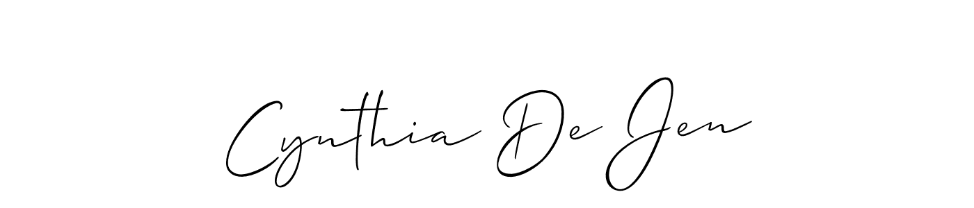 Check out images of Autograph of Cynthia De Jen name. Actor Cynthia De Jen Signature Style. Allison_Script is a professional sign style online. Cynthia De Jen signature style 2 images and pictures png