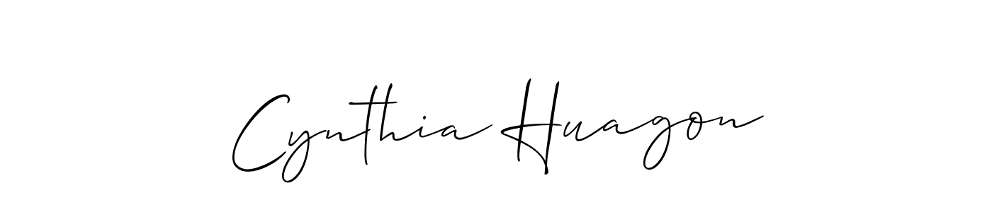 How to make Cynthia Huagon name signature. Use Allison_Script style for creating short signs online. This is the latest handwritten sign. Cynthia Huagon signature style 2 images and pictures png