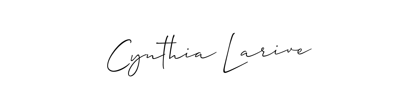 You should practise on your own different ways (Allison_Script) to write your name (Cynthia Larive) in signature. don't let someone else do it for you. Cynthia Larive signature style 2 images and pictures png