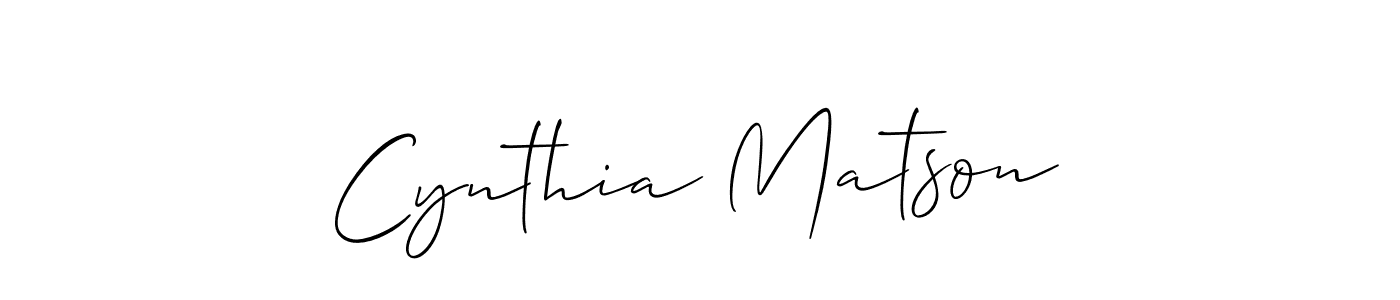 It looks lik you need a new signature style for name Cynthia Matson. Design unique handwritten (Allison_Script) signature with our free signature maker in just a few clicks. Cynthia Matson signature style 2 images and pictures png