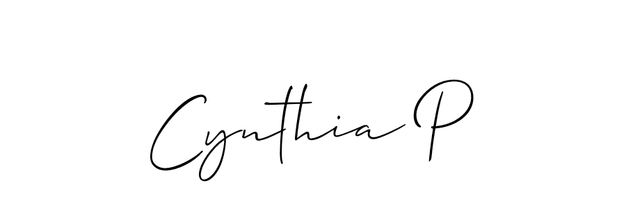 It looks lik you need a new signature style for name Cynthia P. Design unique handwritten (Allison_Script) signature with our free signature maker in just a few clicks. Cynthia P signature style 2 images and pictures png