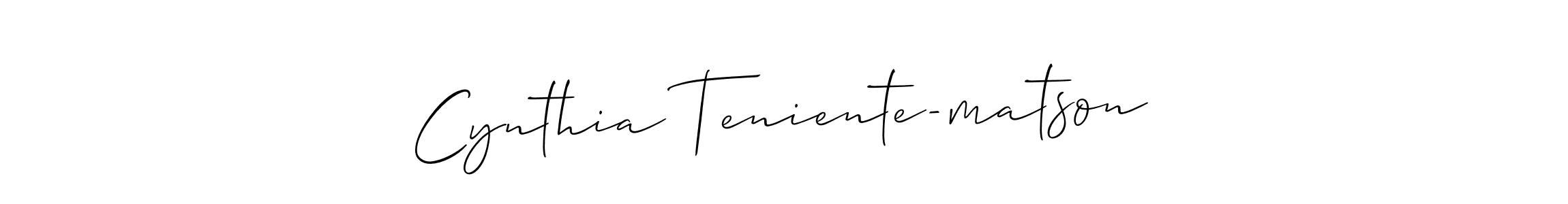 Use a signature maker to create a handwritten signature online. With this signature software, you can design (Allison_Script) your own signature for name Cynthia Teniente-matson. Cynthia Teniente-matson signature style 2 images and pictures png