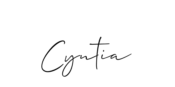 Use a signature maker to create a handwritten signature online. With this signature software, you can design (Allison_Script) your own signature for name Cyntia. Cyntia signature style 2 images and pictures png