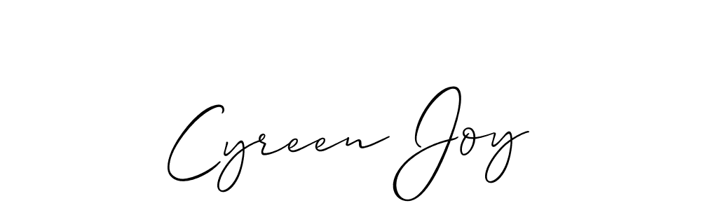 It looks lik you need a new signature style for name Cyreen Joy. Design unique handwritten (Allison_Script) signature with our free signature maker in just a few clicks. Cyreen Joy signature style 2 images and pictures png