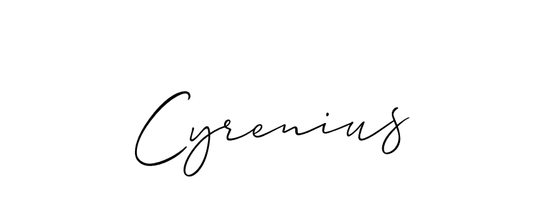 How to make Cyrenius name signature. Use Allison_Script style for creating short signs online. This is the latest handwritten sign. Cyrenius signature style 2 images and pictures png