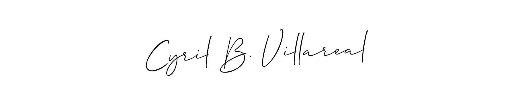 It looks lik you need a new signature style for name Cyril B. Villareal. Design unique handwritten (Allison_Script) signature with our free signature maker in just a few clicks. Cyril B. Villareal signature style 2 images and pictures png