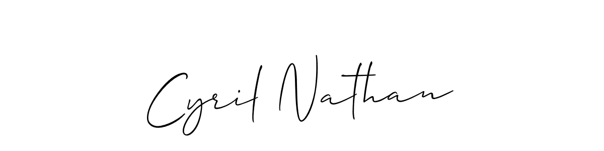 Similarly Allison_Script is the best handwritten signature design. Signature creator online .You can use it as an online autograph creator for name Cyril Nathan. Cyril Nathan signature style 2 images and pictures png