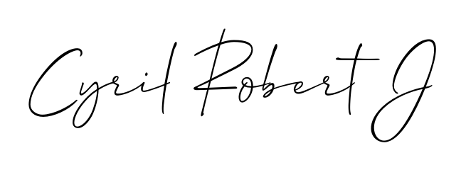 A modern signature idea for name Cyril Robert J using Allison_Script font. Clean strokes and elegant curves make it stand out instantly. Cyril Robert J signature style 2 images and pictures png