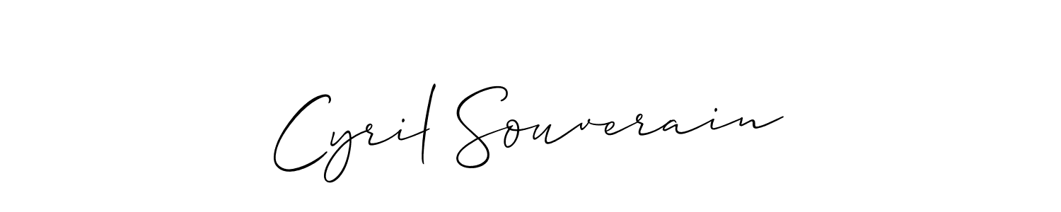 The best way (Allison_Script) to make a short signature is to pick only two or three words in your name. The name Cyril Souverain include a total of six letters. For converting this name. Cyril Souverain signature style 2 images and pictures png