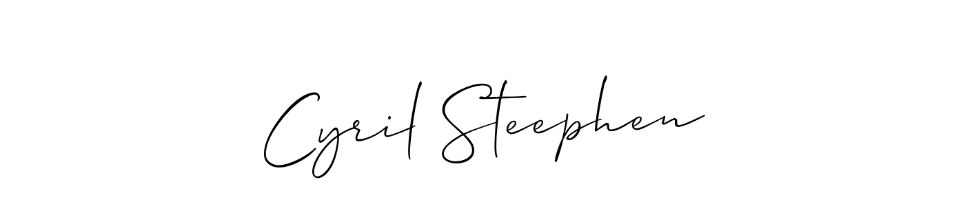 Make a beautiful signature design for name Cyril Steephen. With this signature (Allison_Script) style, you can create a handwritten signature for free. Cyril Steephen signature style 2 images and pictures png