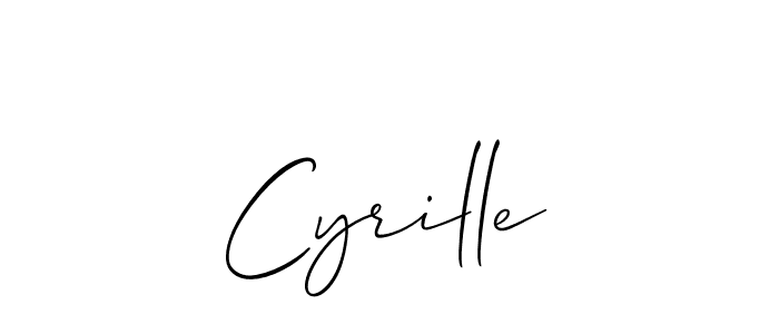 Use a signature maker to create a handwritten signature online. With this signature software, you can design (Allison_Script) your own signature for name Cyrille. Cyrille signature style 2 images and pictures png